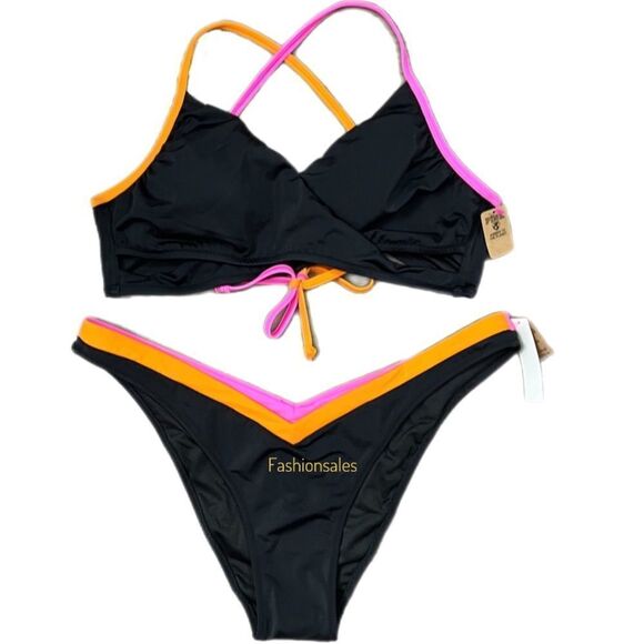 Victorias Secret Pink Swim Body wrap Bikini top Removable Padding & Itsy Set XXL - Picture 2 of 8